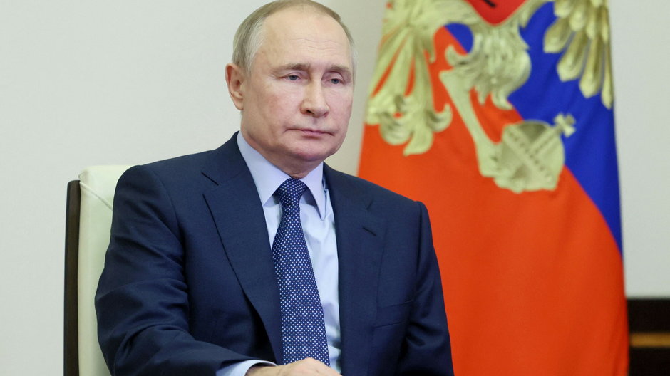 Władimir Putin podczas wideokonferencji z Radą Bezpieczeństwa, 16 grudnia 2022 r.