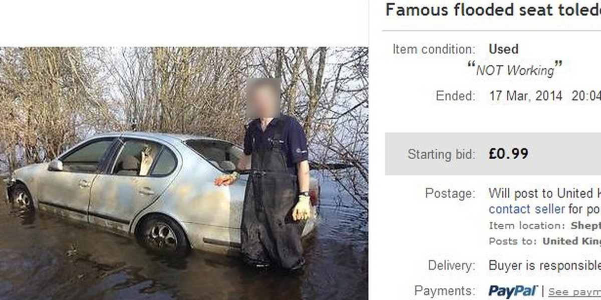 Polak wystawił zniszczone przez powódź auto na aukcji internetowej