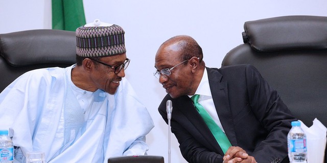 President Muhammadu Buhari with CBN Governor, Godwin Emefiele [TheCable]