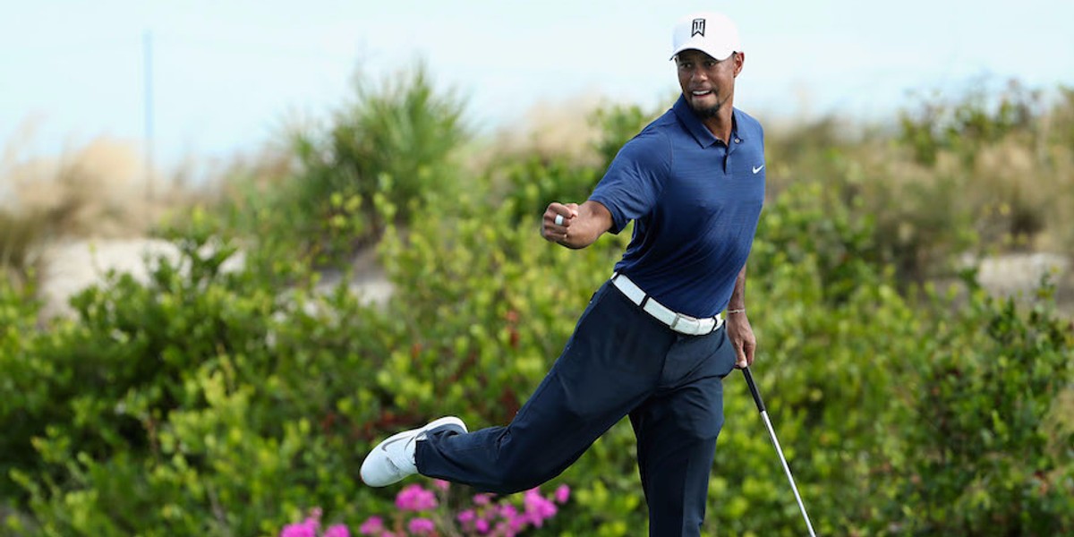 Tiger Woods is said to have been 'pain-free' and often outdriving world No. 1 Dustin Johnson during a recent round that also included Trump