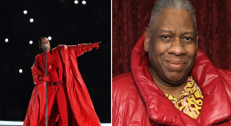 Rihanna nodded to Andr Leon Talley during her Super Bowl performance.Rob Carr / Staff / Cindy Ord / Stringer / Getty Images