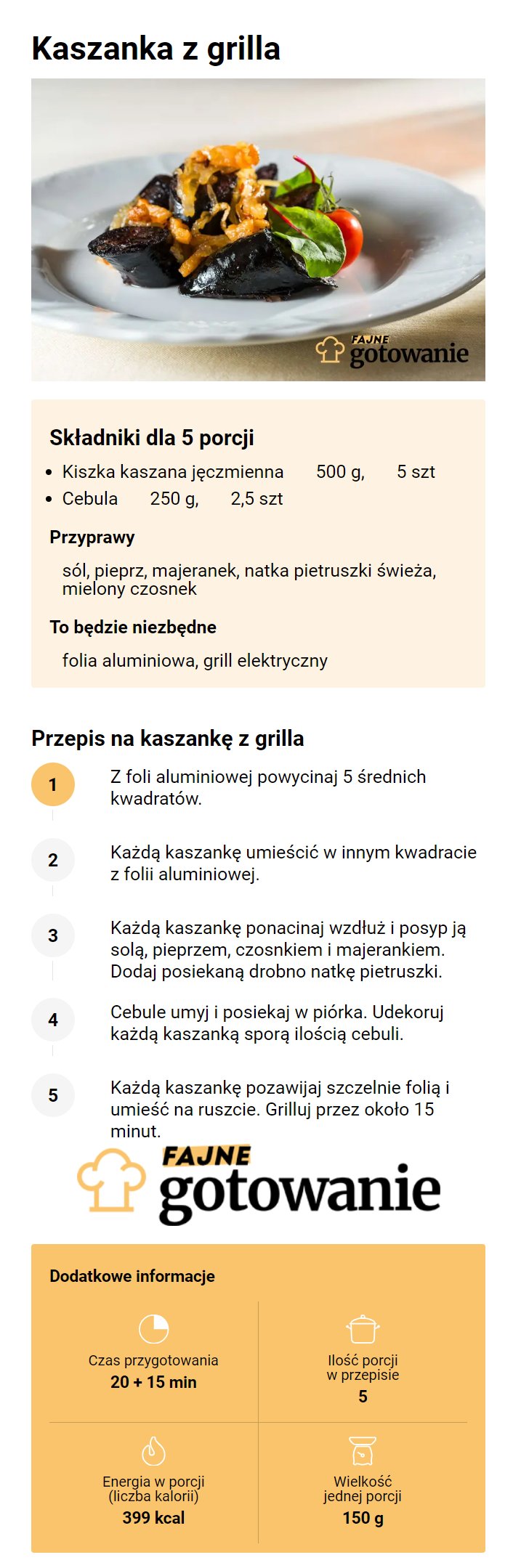 Kaszanka z grilla