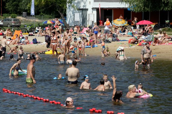 Upały w Poznaniu (Jezioro Rusałka)