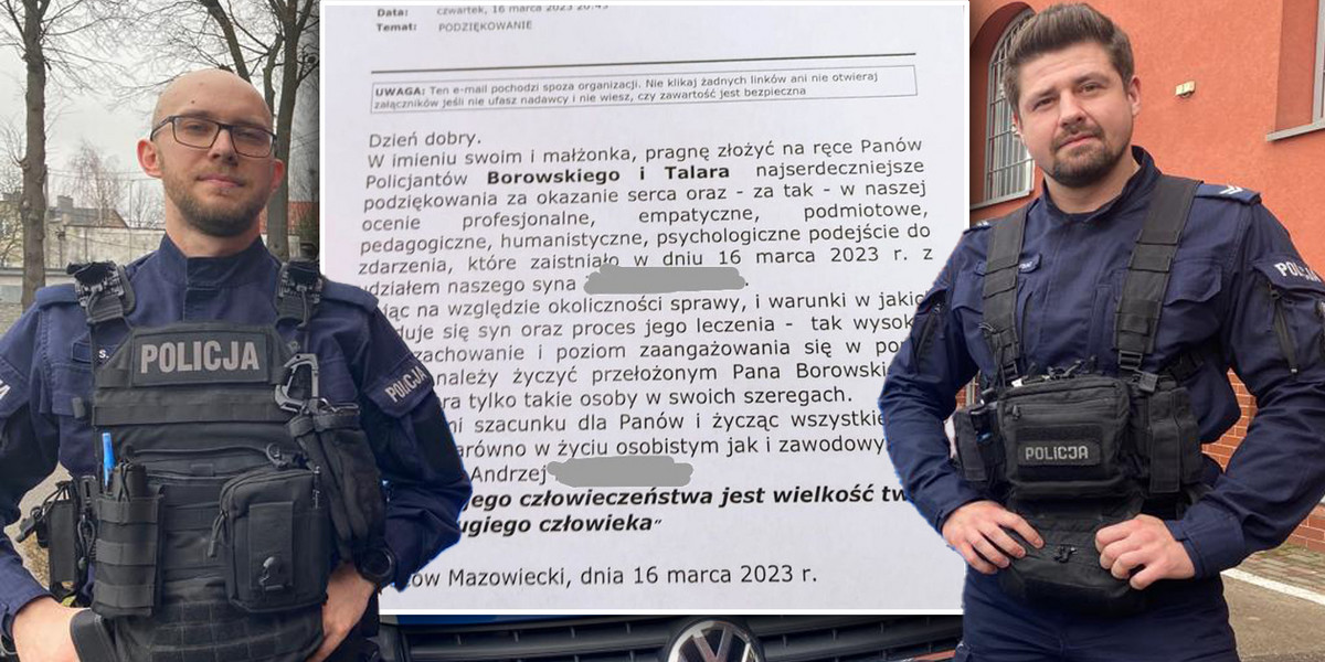 To są policjanci na medal. Post. Szymon Talar (z lewej) i st. sierż. Damian Borowski.