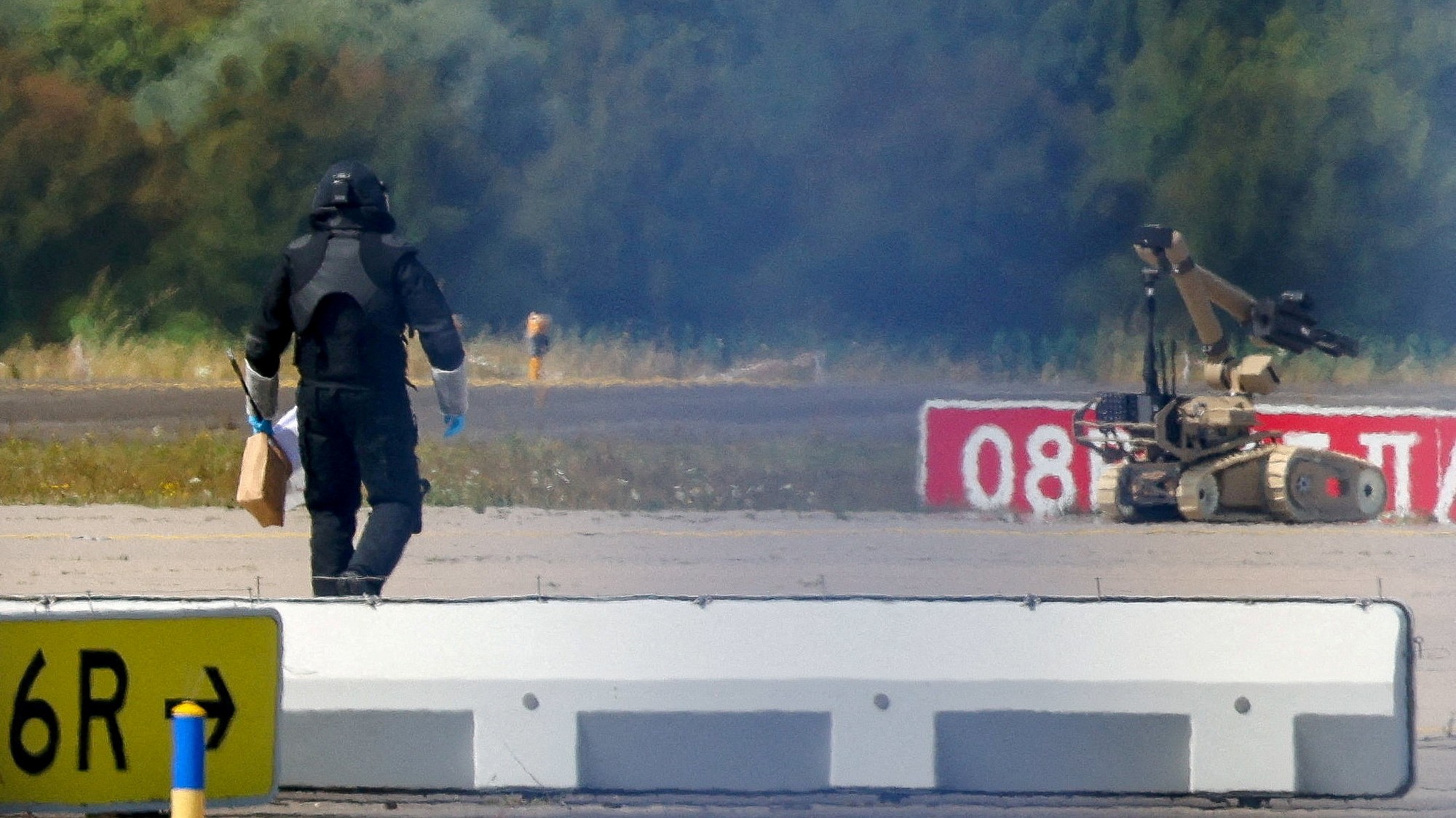 Zneškodňovanie dronu na letisku v Lipsku