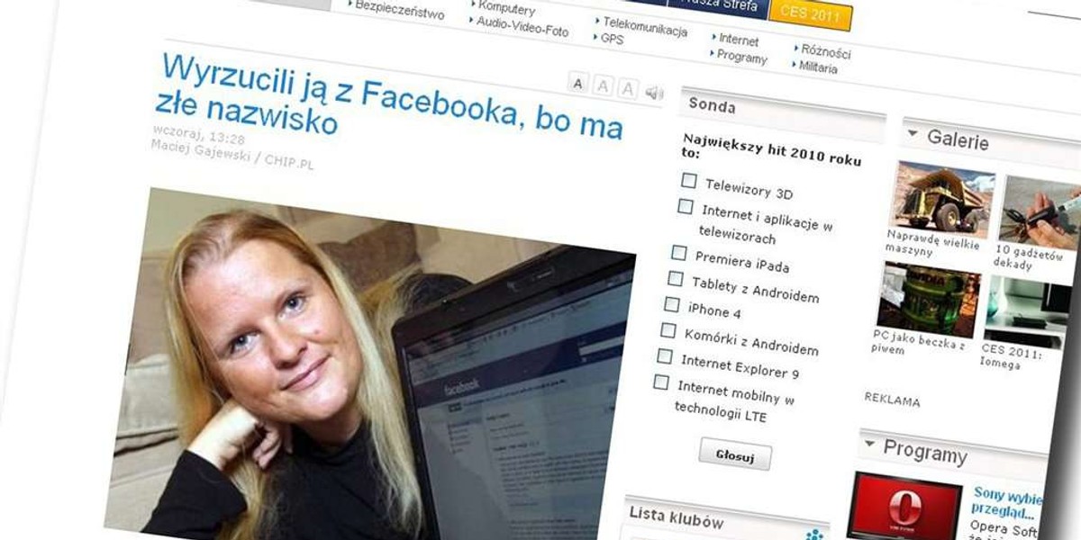 Wyrzucili ją z Facebooka za nazwisko