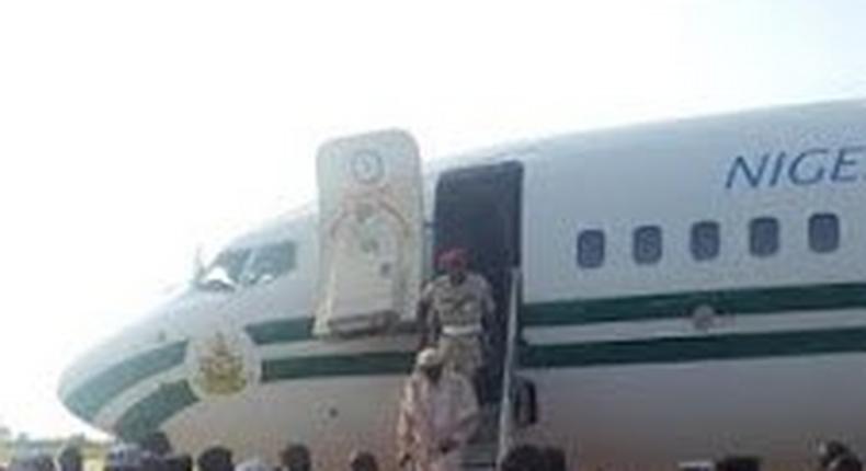 President Muhammadu Buhari arrives in Kaduna on September 3, 2015