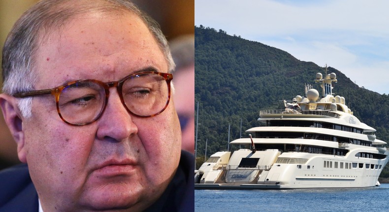 Alisher Usmanov's superyacht, Dilbar, worth between $600 and $735 million.