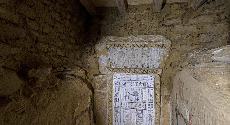 A view inside the recently discovered tomb at the Saqqara archaeological site.KHALED DESOUKI / Getty Images