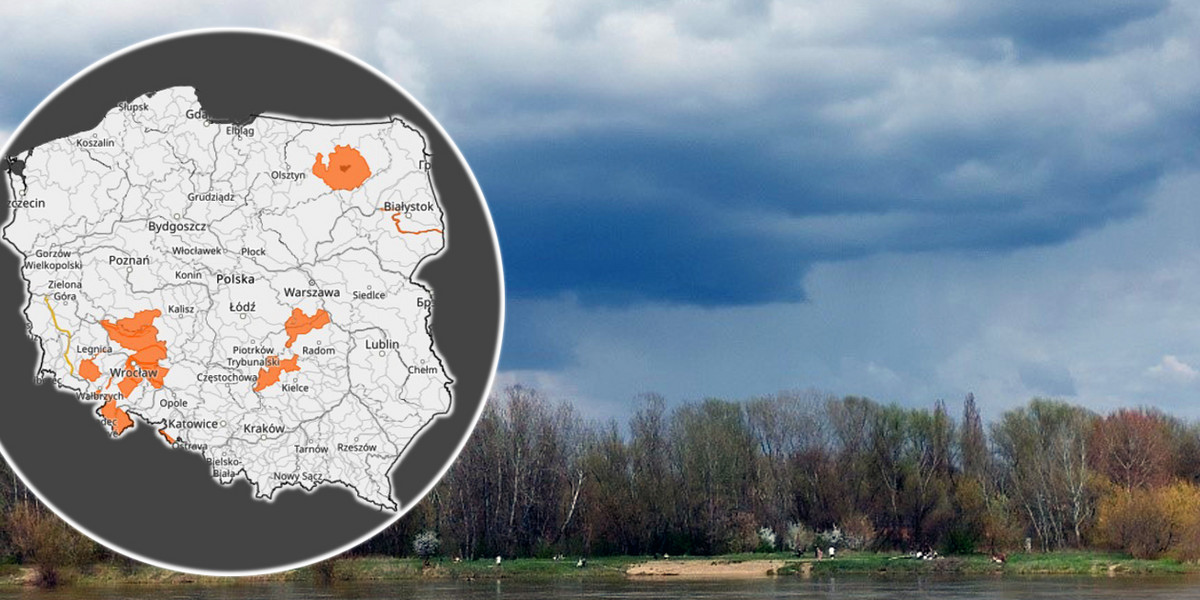 W prognozach meteo widać jeszcze deszcz,  w prognozie zagrożeń hydro – potencjalne ostrzeżenia. 