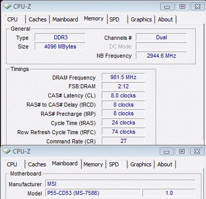 Wynik podkręcania pamięci: DDR3 1950 MHz