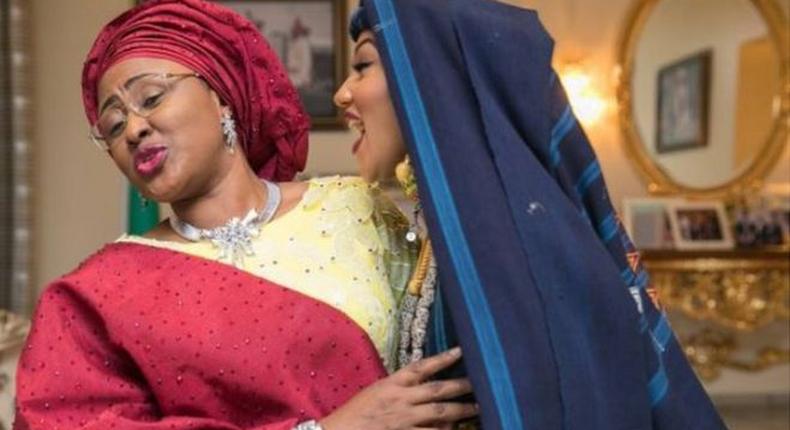 Wife of the President Hajia Aisha Buhari with her daughter Zahra Buhari (Presidency)