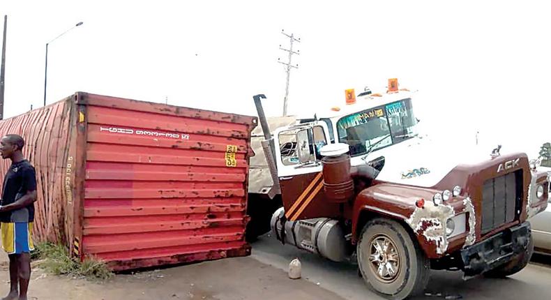 For Illustration: Another fallen container kills two women in Lagos. (Guardian)
