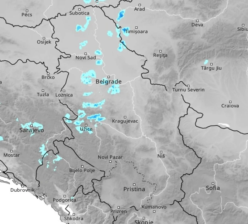 Kretanje kiše sutra u 15 sati