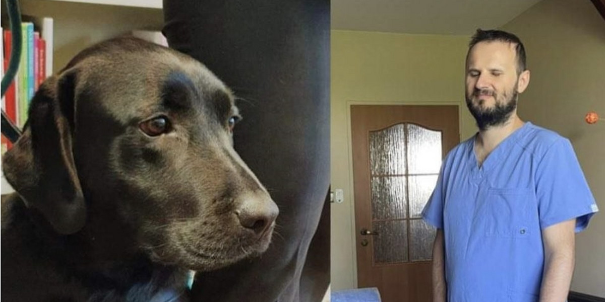 Niewidomy masażysta z Wrocławia Witold Strugała ogłosił swoje usługi w internecie. Chce zebrać pieniądze na leczenie Nugata, swojego psa przewodnika.