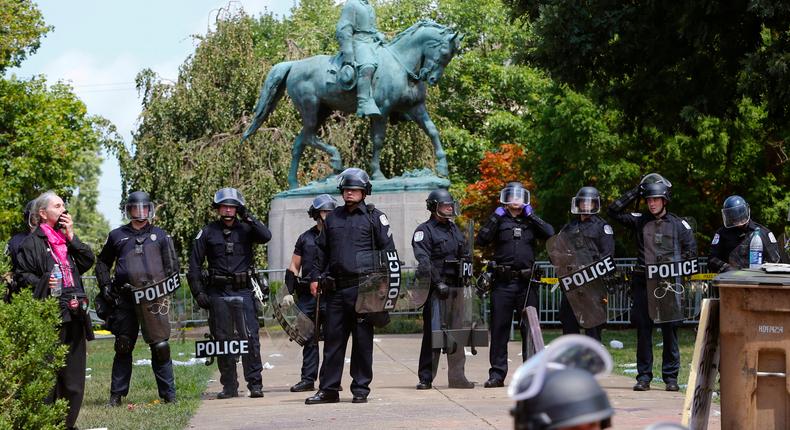 Trump blasted the push to remove Confederate statues in a press conference Tuesday.