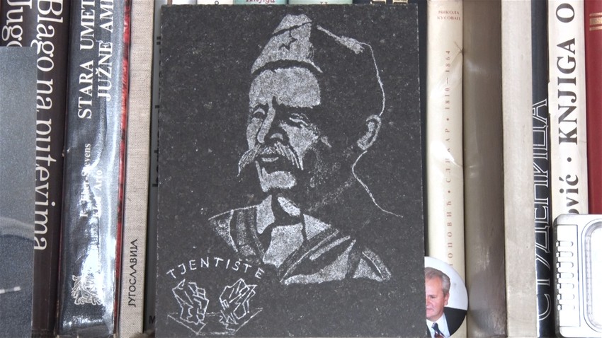 Slika koja ima centralno mesto u bogatoj biblioteci