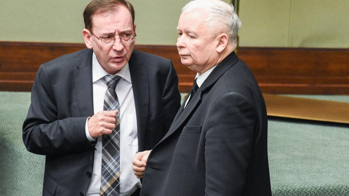 Mariusz Kamiński i Jarosław Kaczyński podczas posiedzenia Sejmu, Warszawa, grudzień 2018 r.