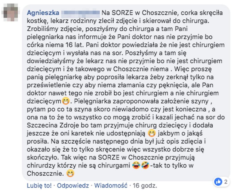 Oto opinie pacjentów o SOR-ach!