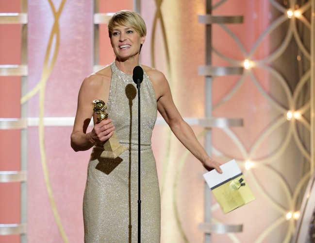 Robin Wright odbiera Złoty Glob 2014