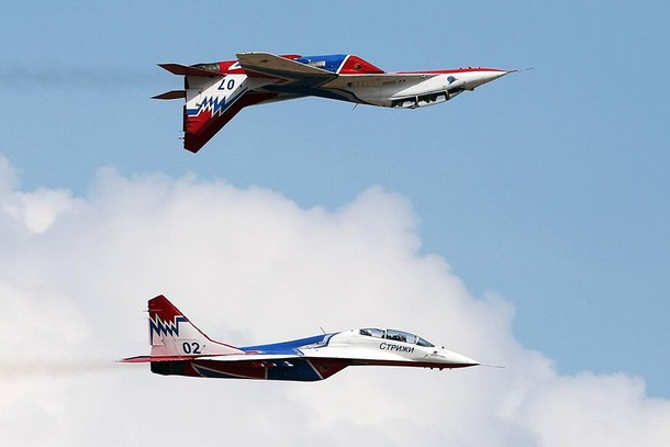 Rehearsal of 2016 Aviadarts airshow in Ryazan Region, Russia