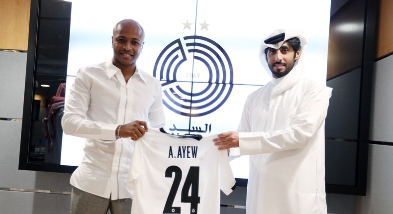 Photos: Andre Ayew unveiled by Al Sadd 39 years after father Abedi Pele joined Qatari club