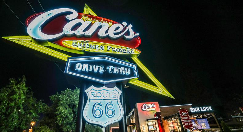 Raising Cane's was founded in Louisiana  in 1996. The popular fast-food chain specializes in chicken fingers.Robert Gauthier/Los Angeles Times via Getty Images