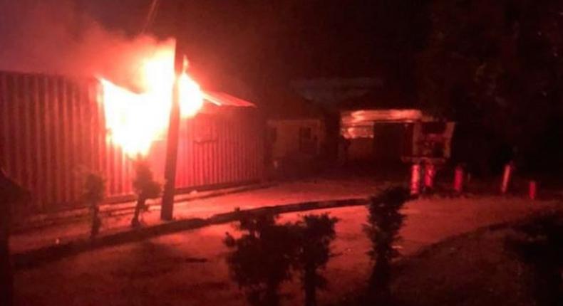 INEC office in Ondo on fire (INEC)