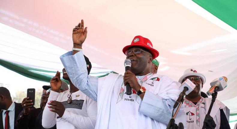 The presidential candidate of the Peoples Democratic Party (PDP), Atiku Abubakar at a rally [Twitter/@atiku]