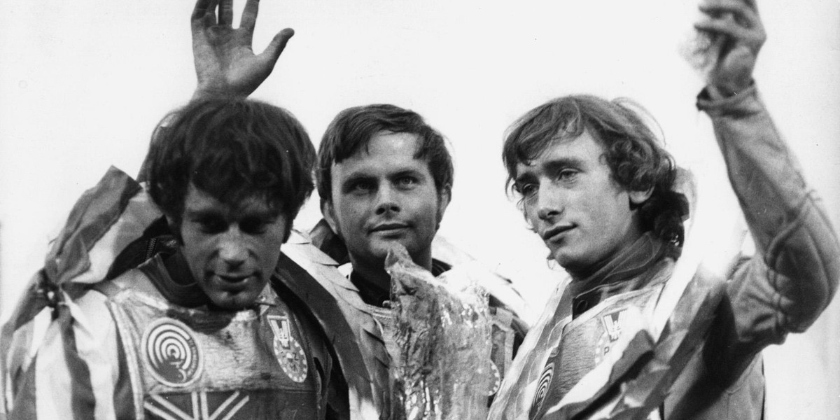 Od lewej: Ivan Mauger, Jerzy Szczakiel i Zenon Plech