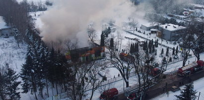 Pożar magazynu mebli w Łodzi