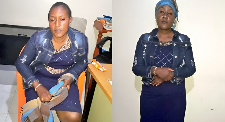 A photo of Phyllis Nzula, the prime suspect in the murder of Jennifer Mwende which was circulated by the DCI shortly after her arrest in Kitengela aboard a Namanga-bound matatu