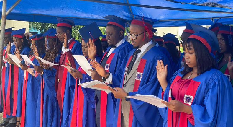 Pharmacy Council of Nigeria inducts 64 ESUT graduates into pharmacy profession. [Twitter:@PCN_Registry]