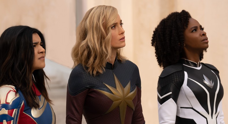 The Marvels, the latest film in the Marvel Cinematic Universe, isn't faring well at the box office so far, partly because actors couldn't promote it until a day before it opened due to the timing of the SAG-AFTRA strike.Laura Radford/Marvel Studios