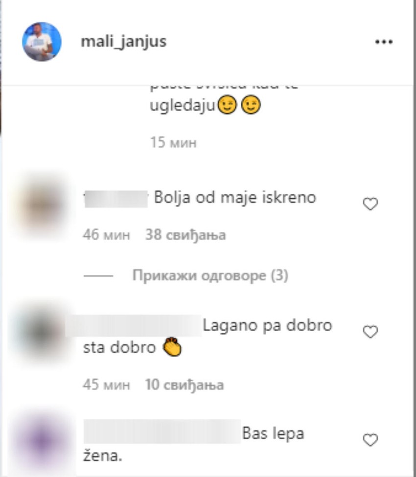 Komentari ispod Janjuševe objave