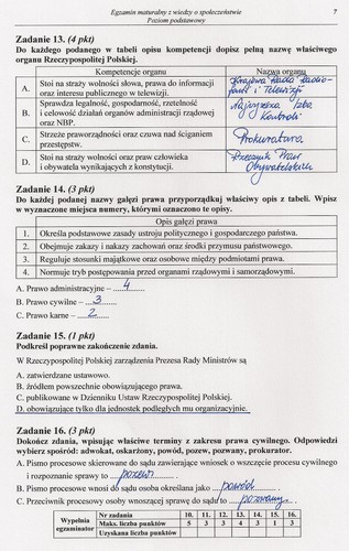 Matura z WOS - rozwiązania do zadań z poziomu podstawowego