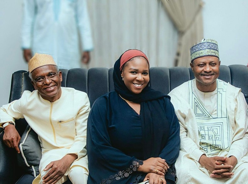 (Left) Nasir El-Rufai. (Middle) Jewel Pam, Uba Sani (Right)