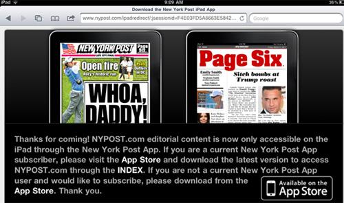 Strona nieczynna dla użytkowników iPada i tylko uzytkownikow iPada 