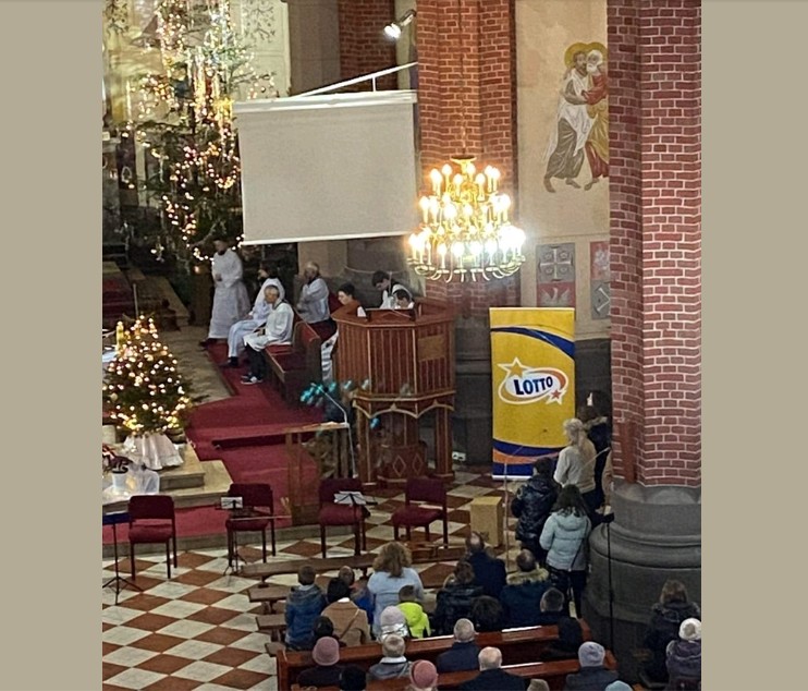 Baner w kościele w Skarżysku-Kamiennej