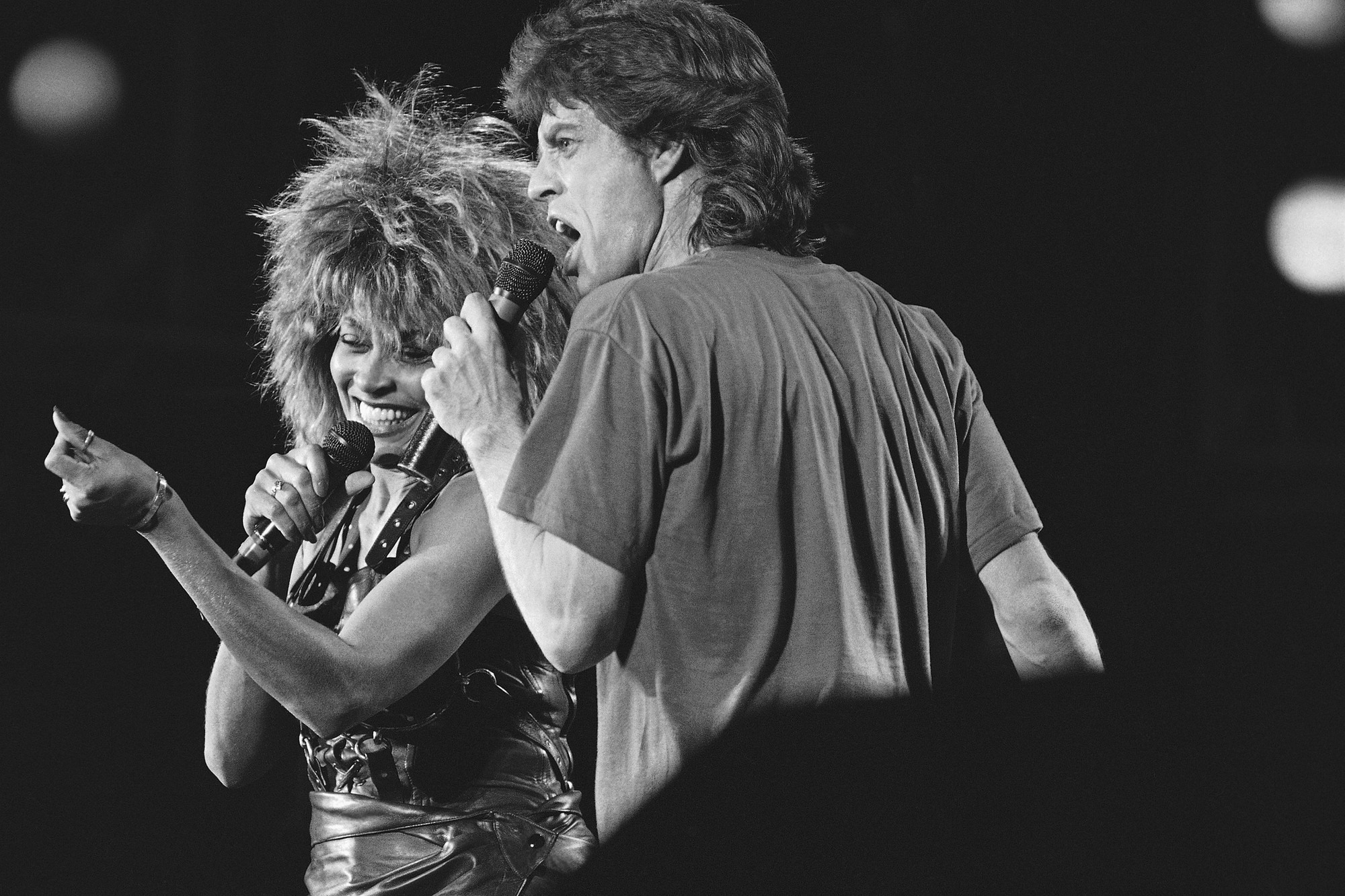 Tina Turner a Mick Jagger.