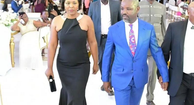 Thomas Tayebwa and his wife Grace Rukundo at the recent wedding of Hon Mukasa Mbidde