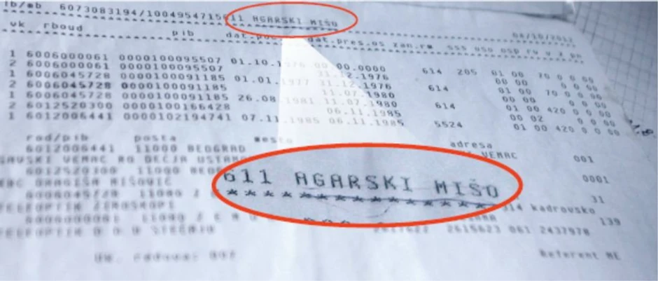 Dokaz: Pored matičnog broja Jevtićeve stoji ime Mišo Agarski