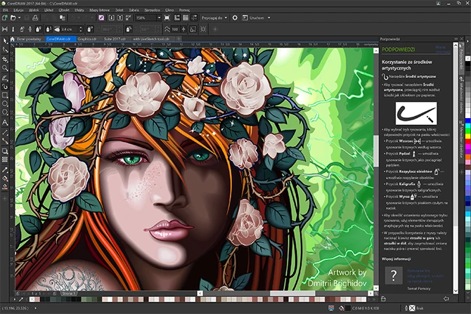 CorelDRAW Graphics Suite 2017 - ustawiony ciemny interfejs