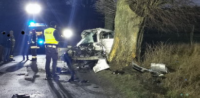 Koszmar na drodze koło Iławy. Tyle tylko zostało z samochodu 19-latka [ZDJĘCIA]