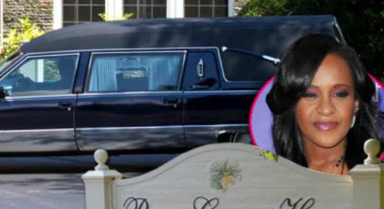 A hearse seen at Bobbi Kristina Brown hospice care