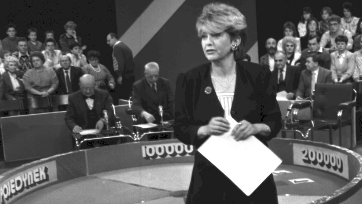 1990 rok. Stanisława Ryster w programie "Wielka Gra".