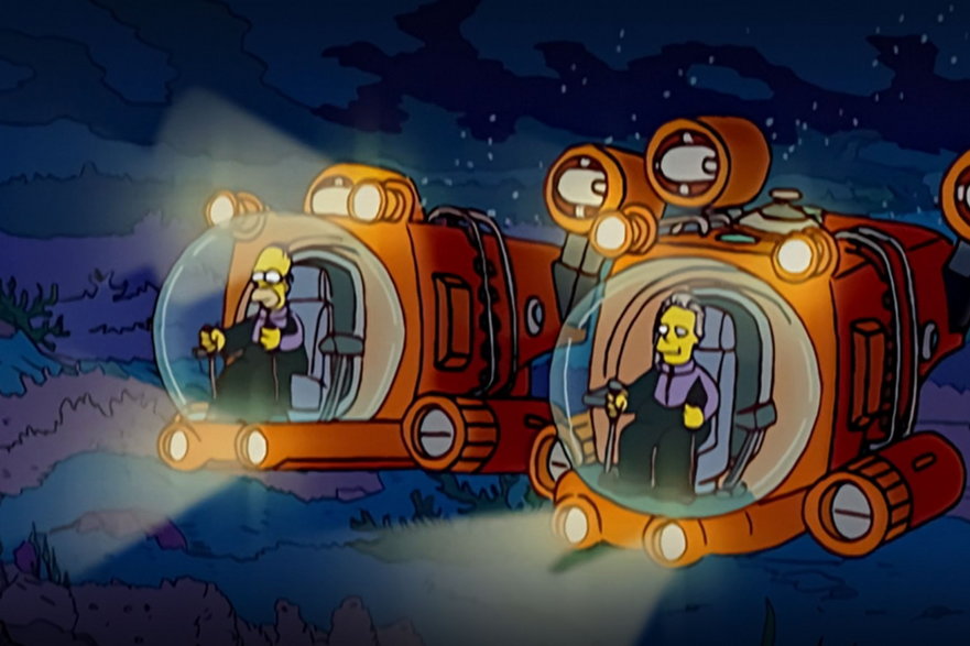 W jednym z odcinków Simpsonów Homer odbył podróż podwodną łodzią i mało brakowało, a skończyłoby się tragedią