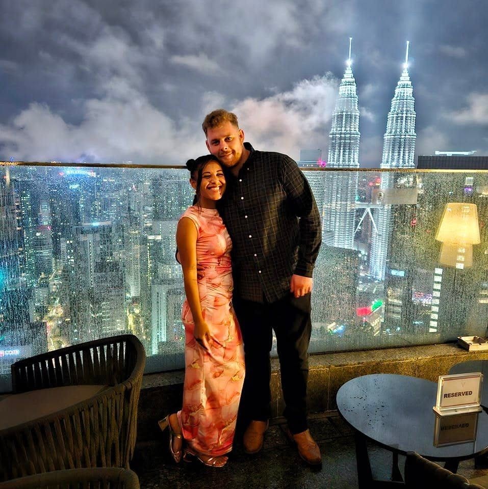 Silvana Bernardes a jej snúbenec Cameron Wallace.