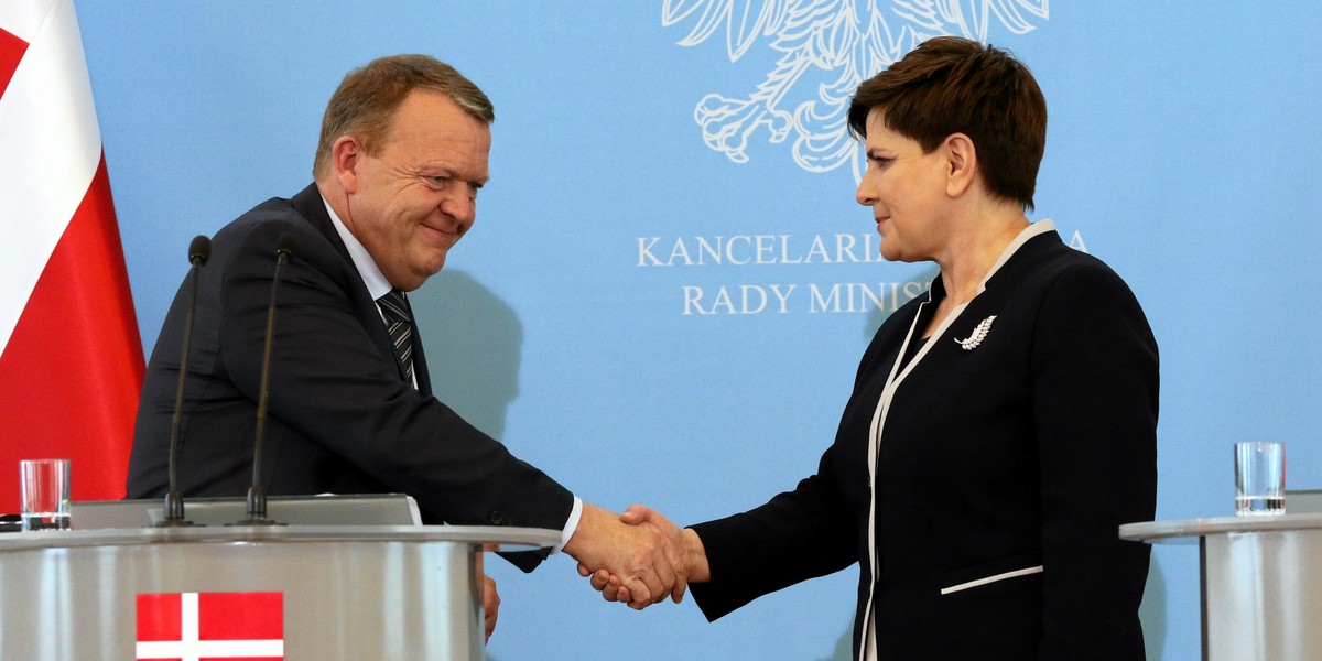 Beata Szydło i premier Danii Lars Lokke Rasmussen 18 kwietnia