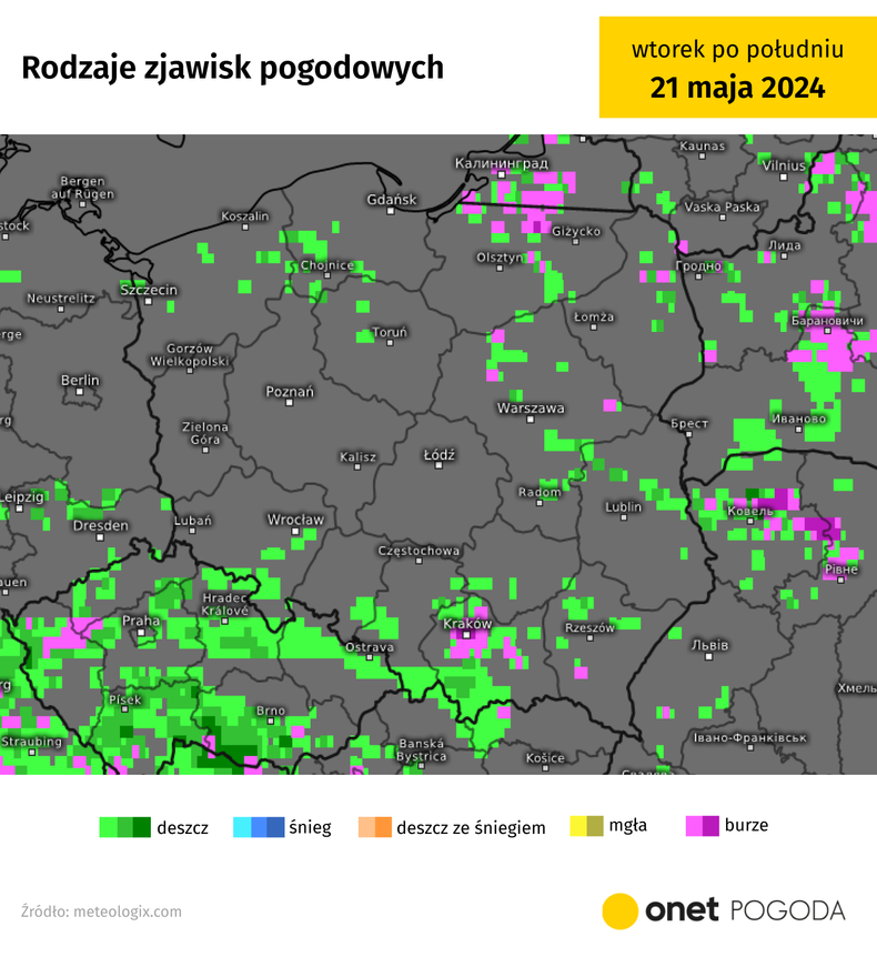 Lokalnie przejdą burze z gradem i ulewami, ale będzie ich nieco mniej niż w poprzednich dniach